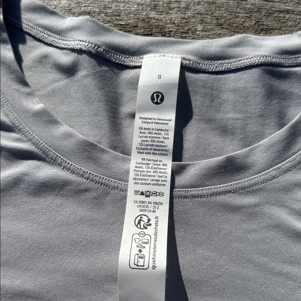 Lululemon Modal Relaxed-Fit Lounge Long-Sleeve Shirt size 8 Silver Dust Gray nwt - Picture 3 of 5